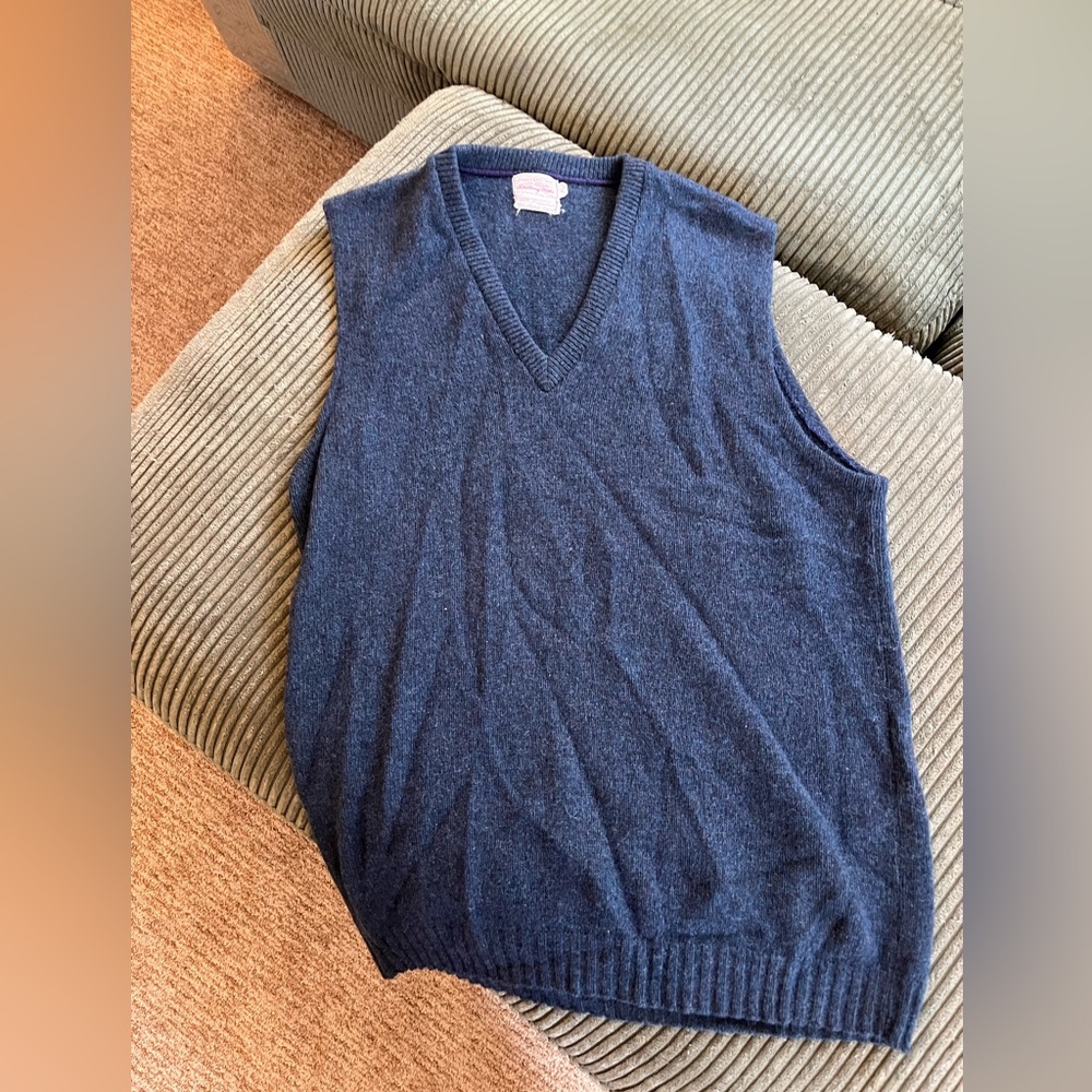 Blue Wool Sweater Vest by Fall River Knitting Mills